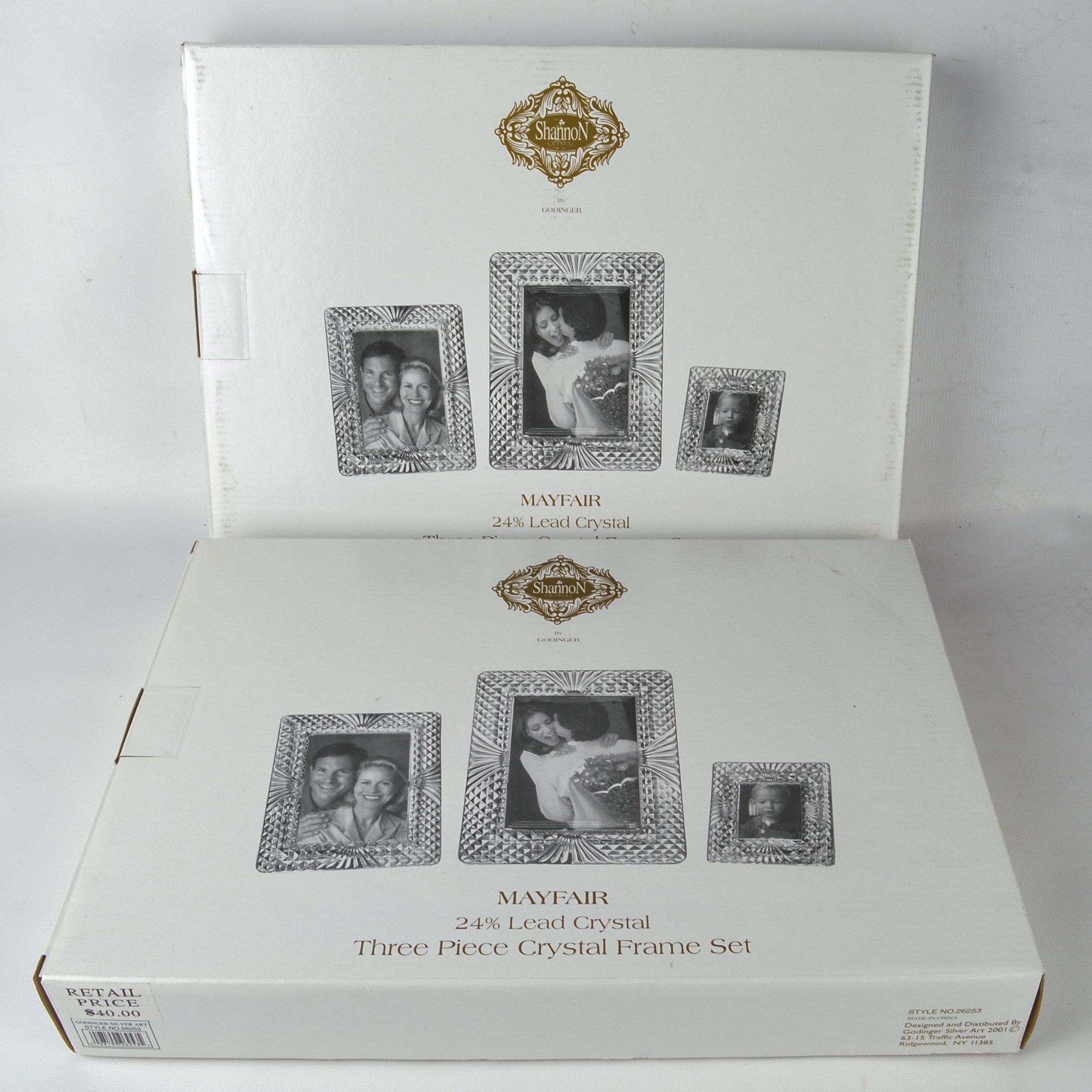 Gorham and Godinger "Shannon" Crystal Picture Frames