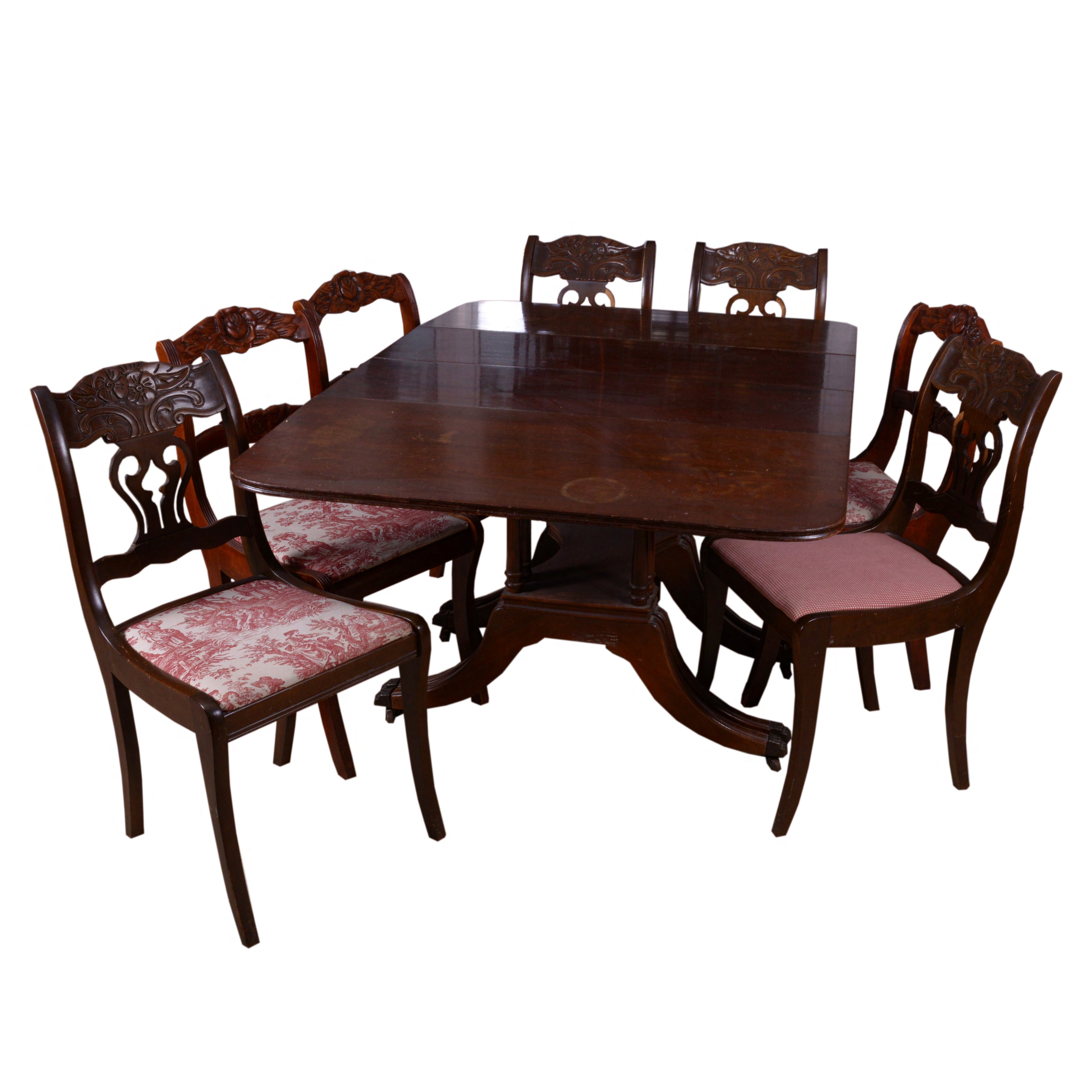 Duncan Phyfe Style Dining Table and Chairs