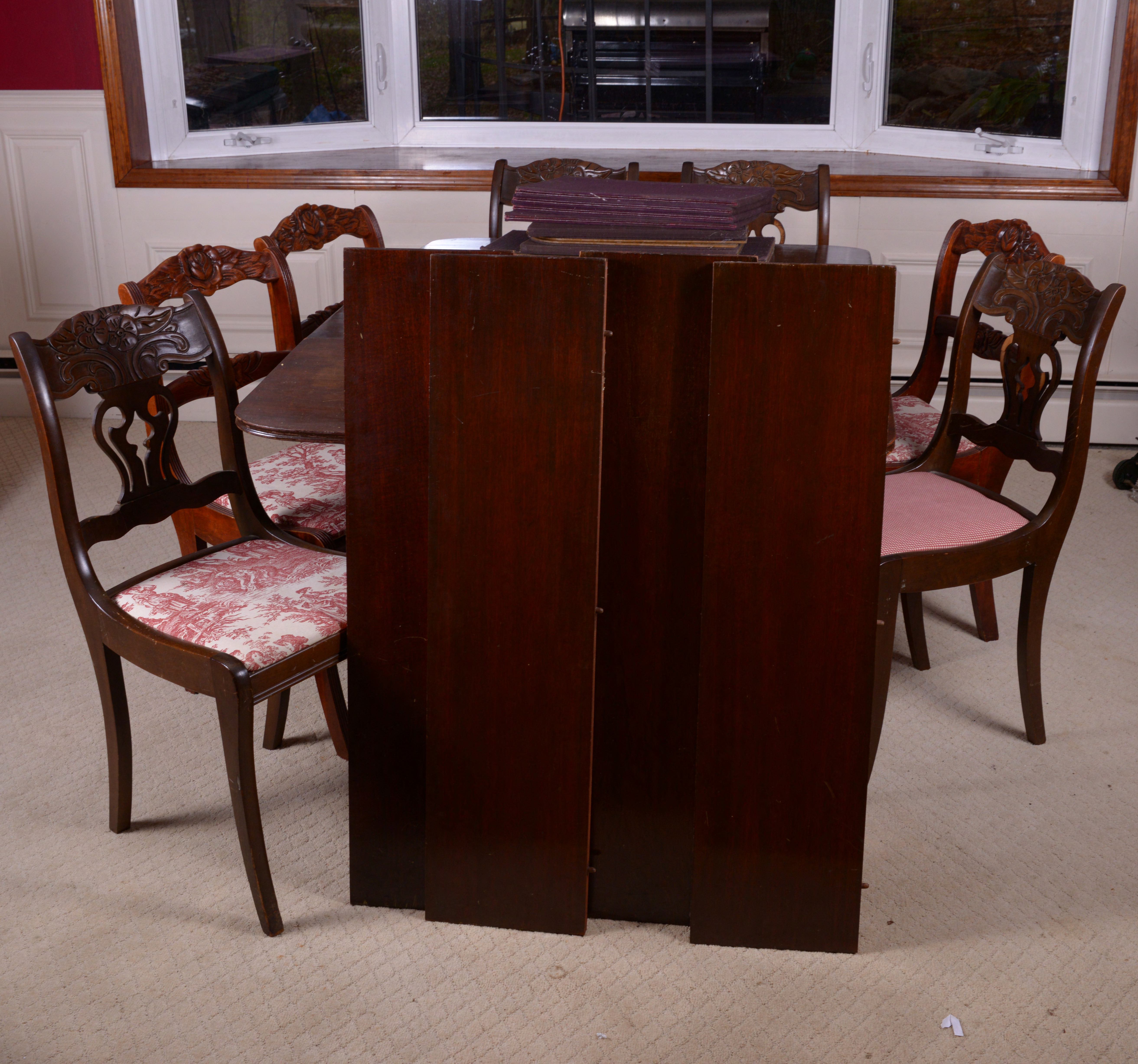 Duncan Phyfe Style Dining Table and Chairs