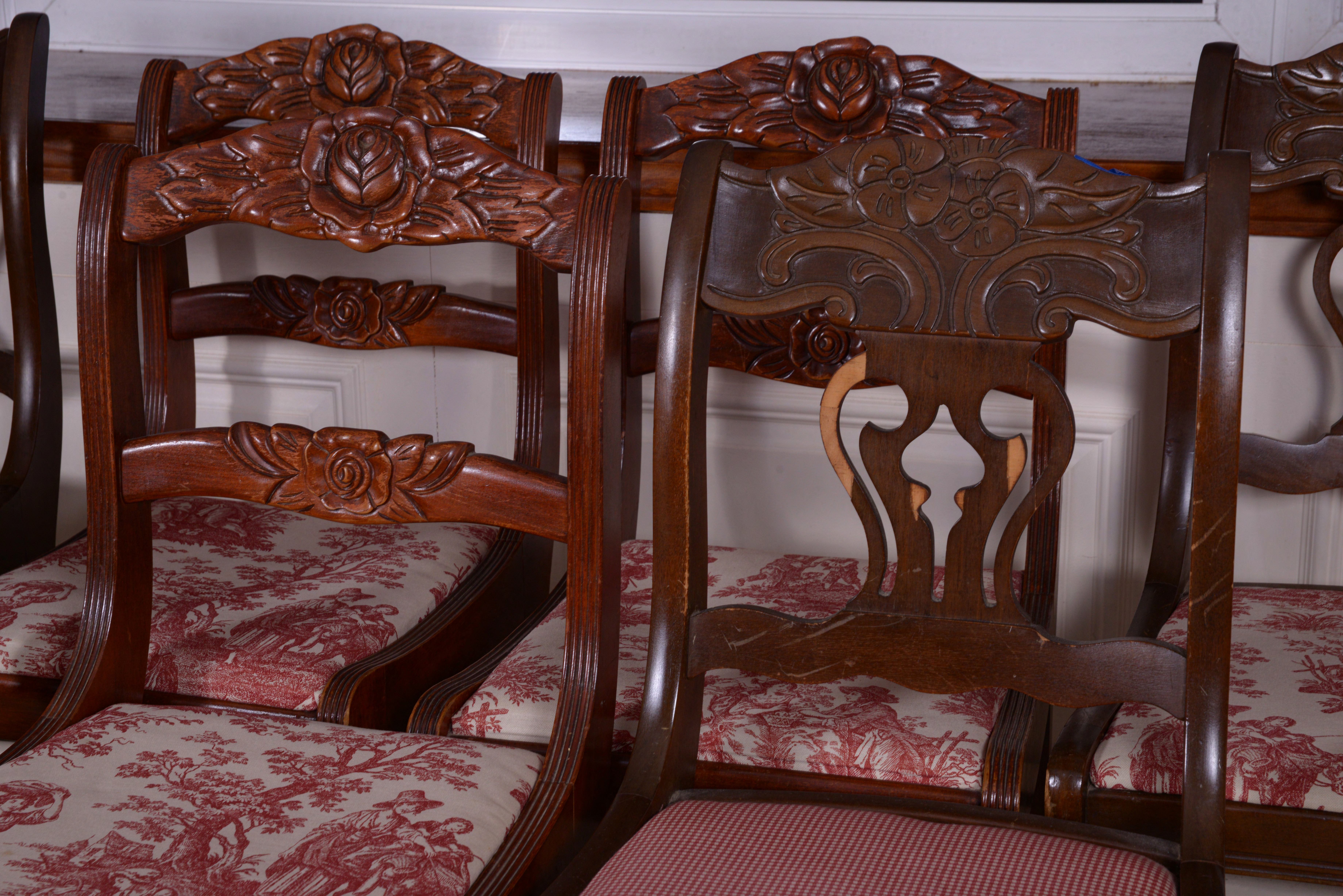 Duncan Phyfe Style Dining Table and Chairs