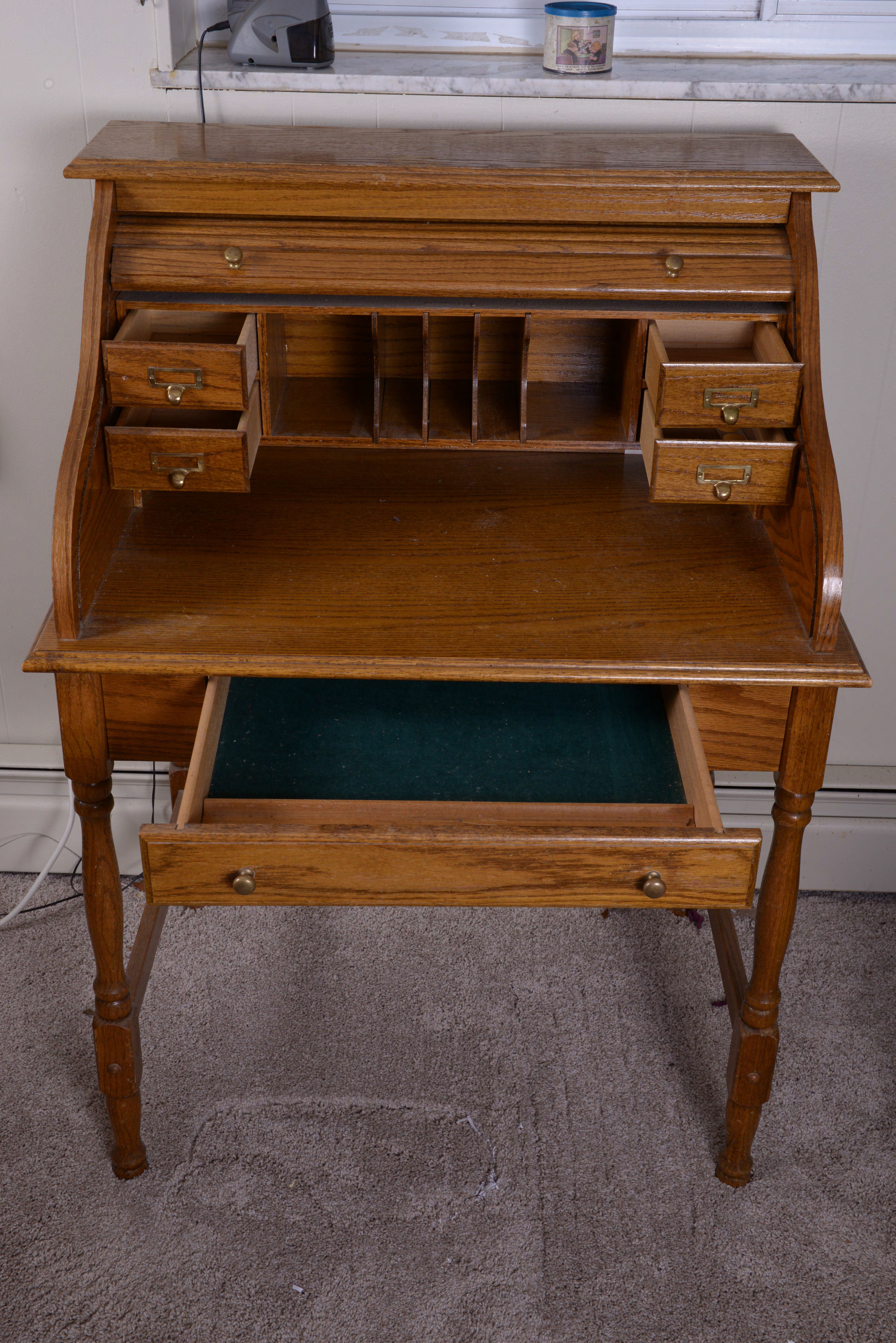 Oak Tambour Desk