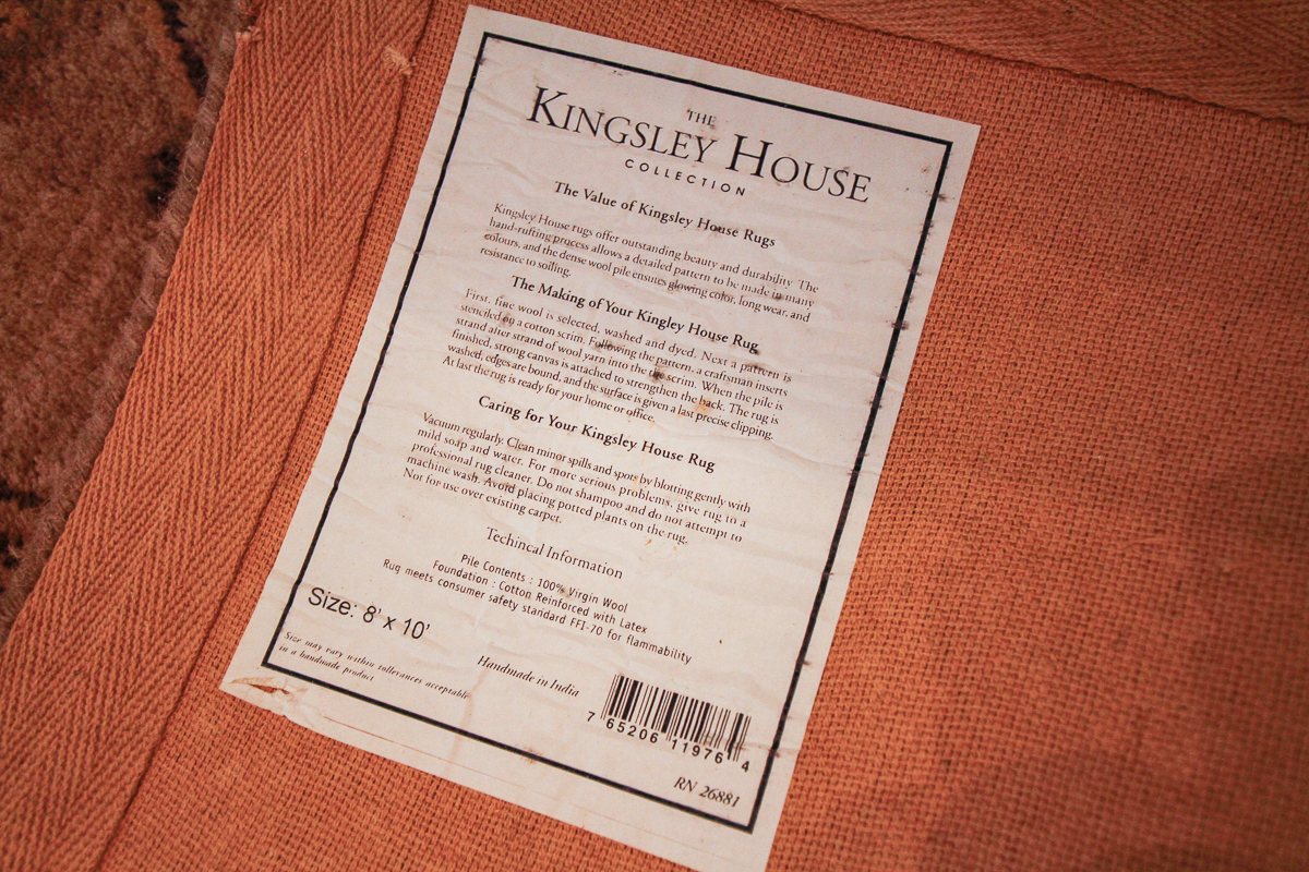 Hand Tufted Indian "Kingsley House" Wool Area Rug