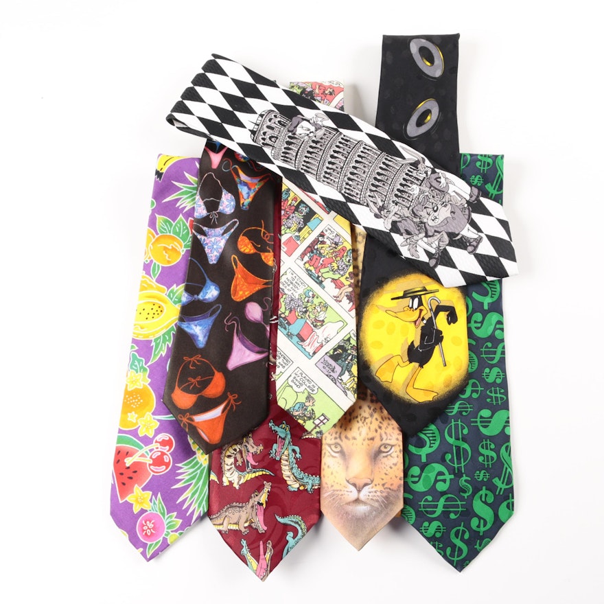 Whimsical Men's Ties Including Looney Tunes