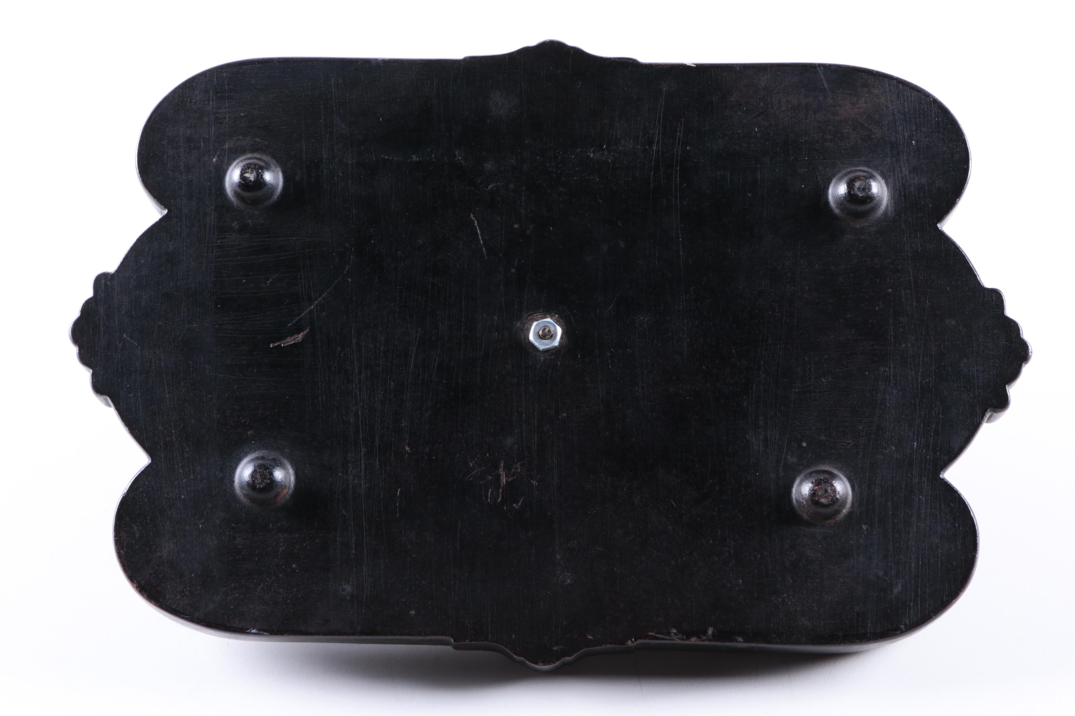 Antique Carved Wooden Inkwell