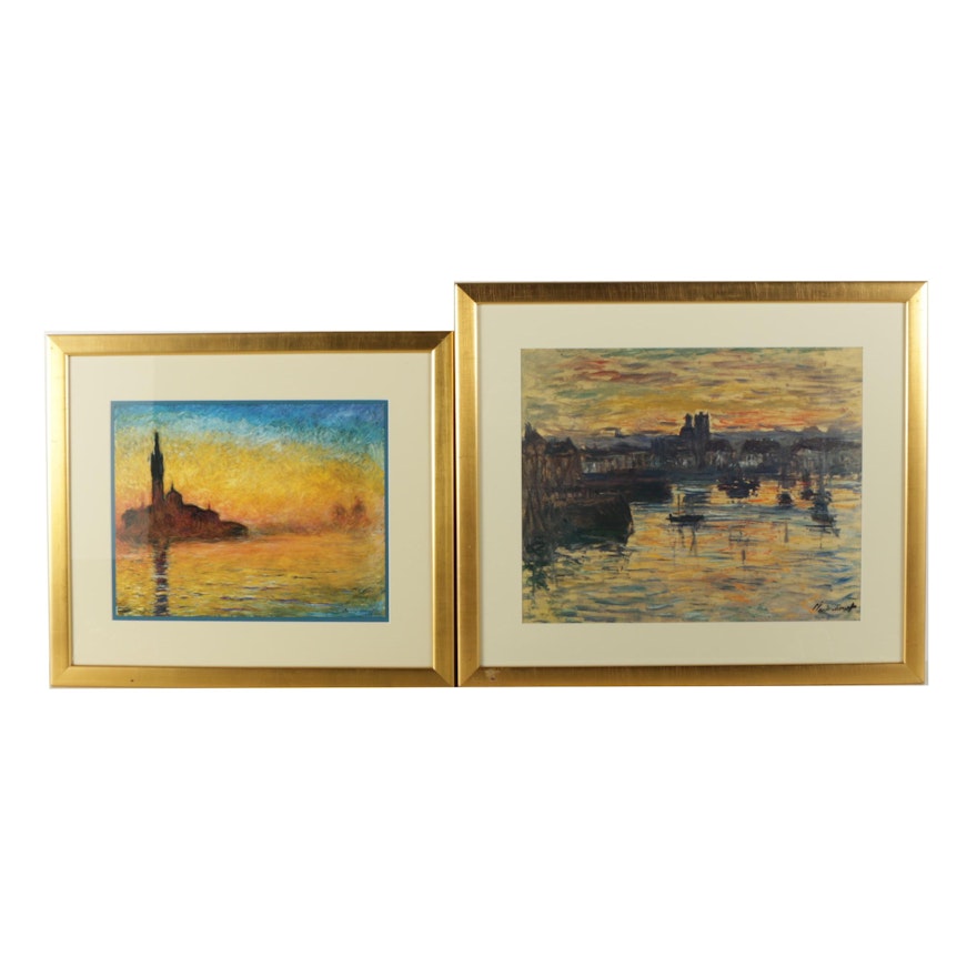 Reproduction Prints on Paper After Claude Monet Paintings