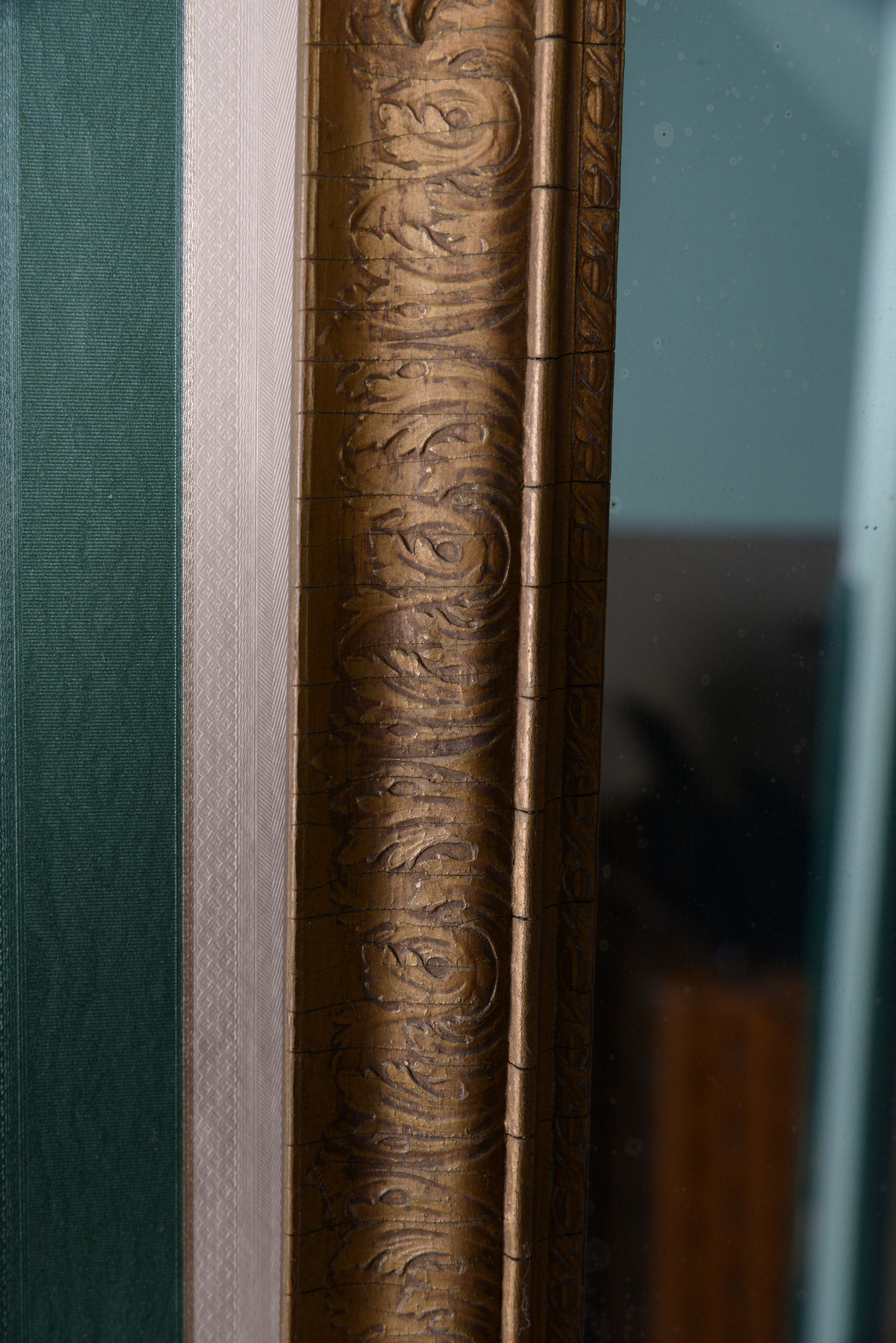 Vintage Neoclassical Style Wall Mirror with Engraving Print