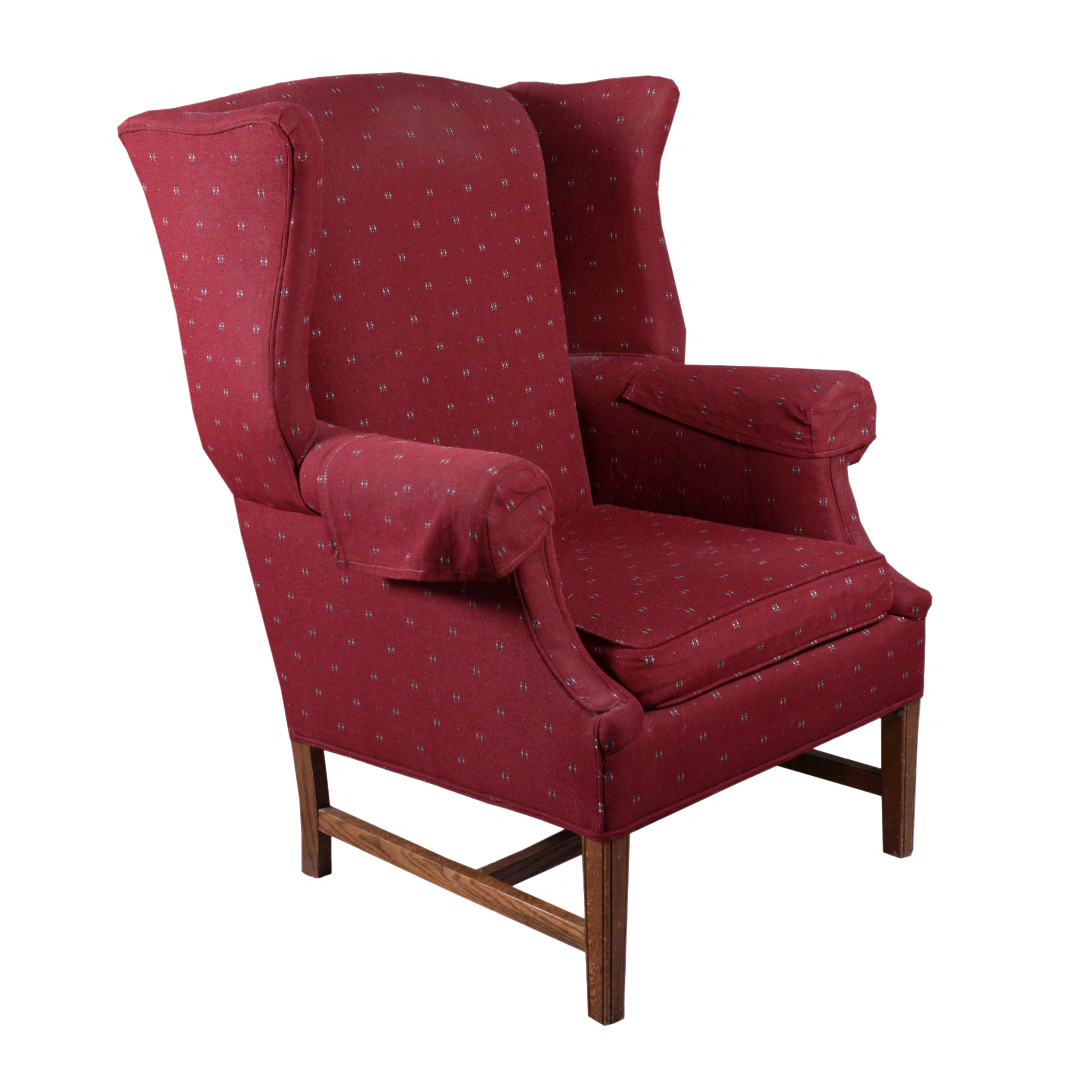 Red Upholstered Wingback Chair by Encore Chairs