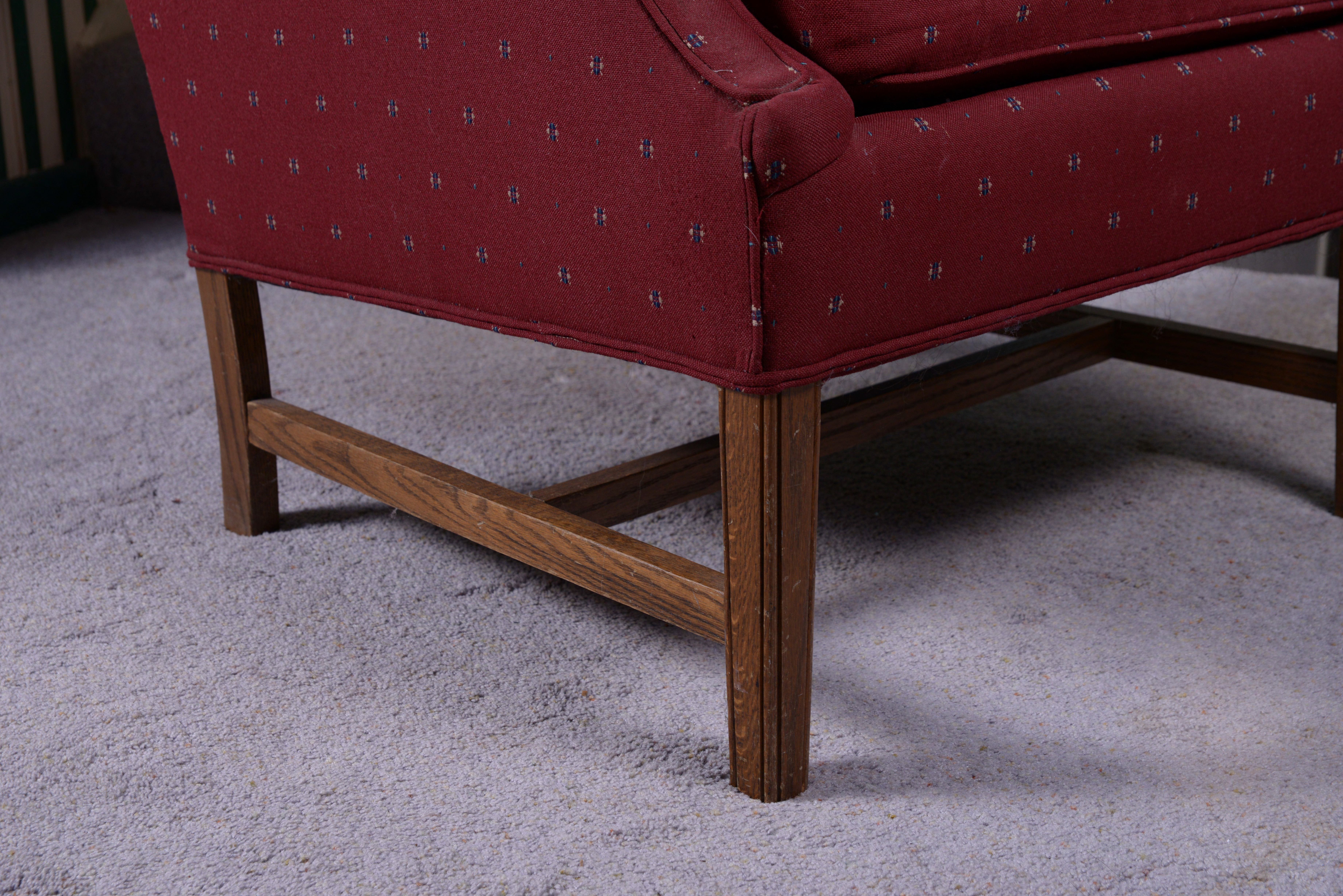 Red Upholstered Wingback Chair by Encore Chairs