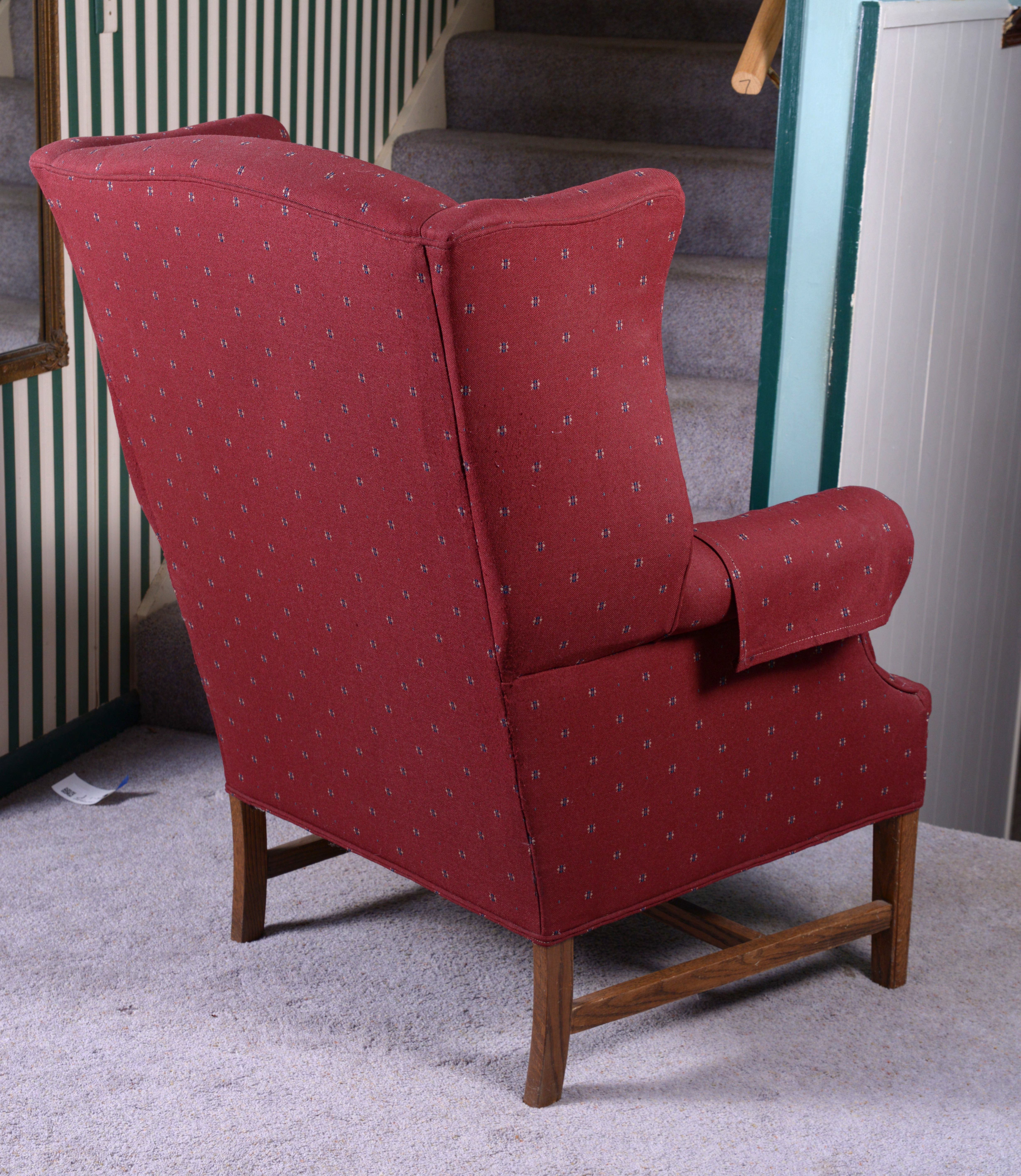Red Upholstered Wingback Chair by Encore Chairs