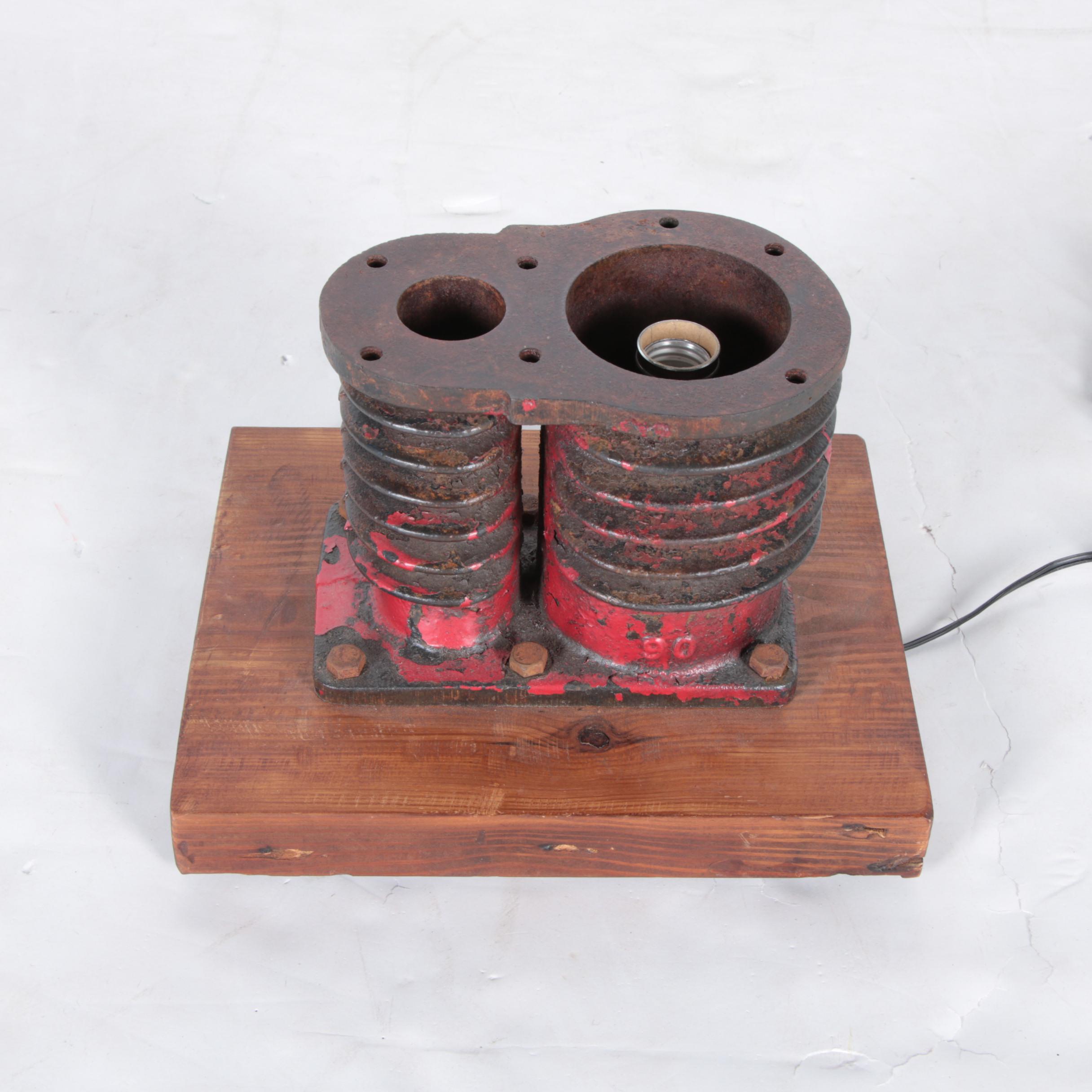 Steampunk Style Re-purposed Materials Table Lamp