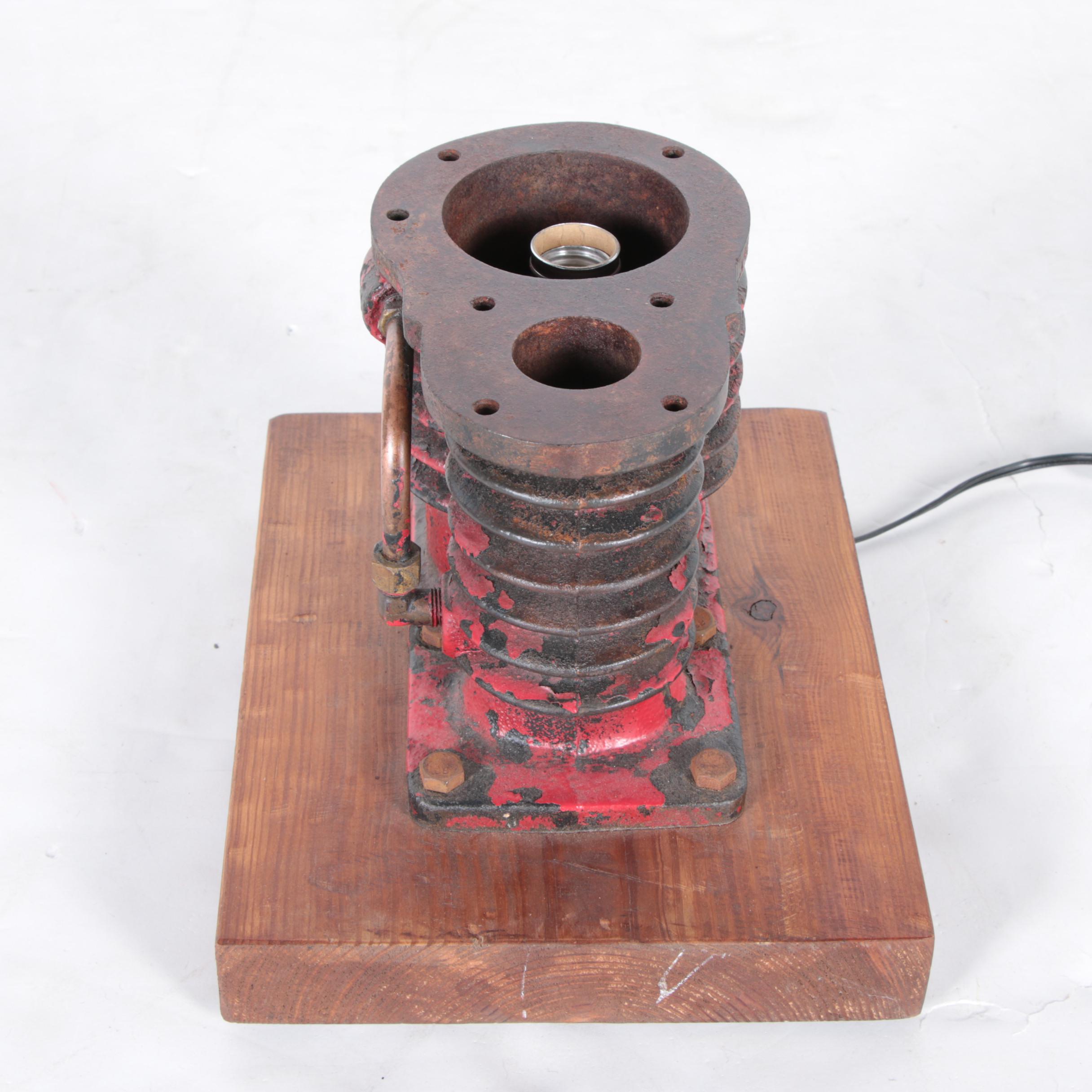 Steampunk Style Re-purposed Materials Table Lamp