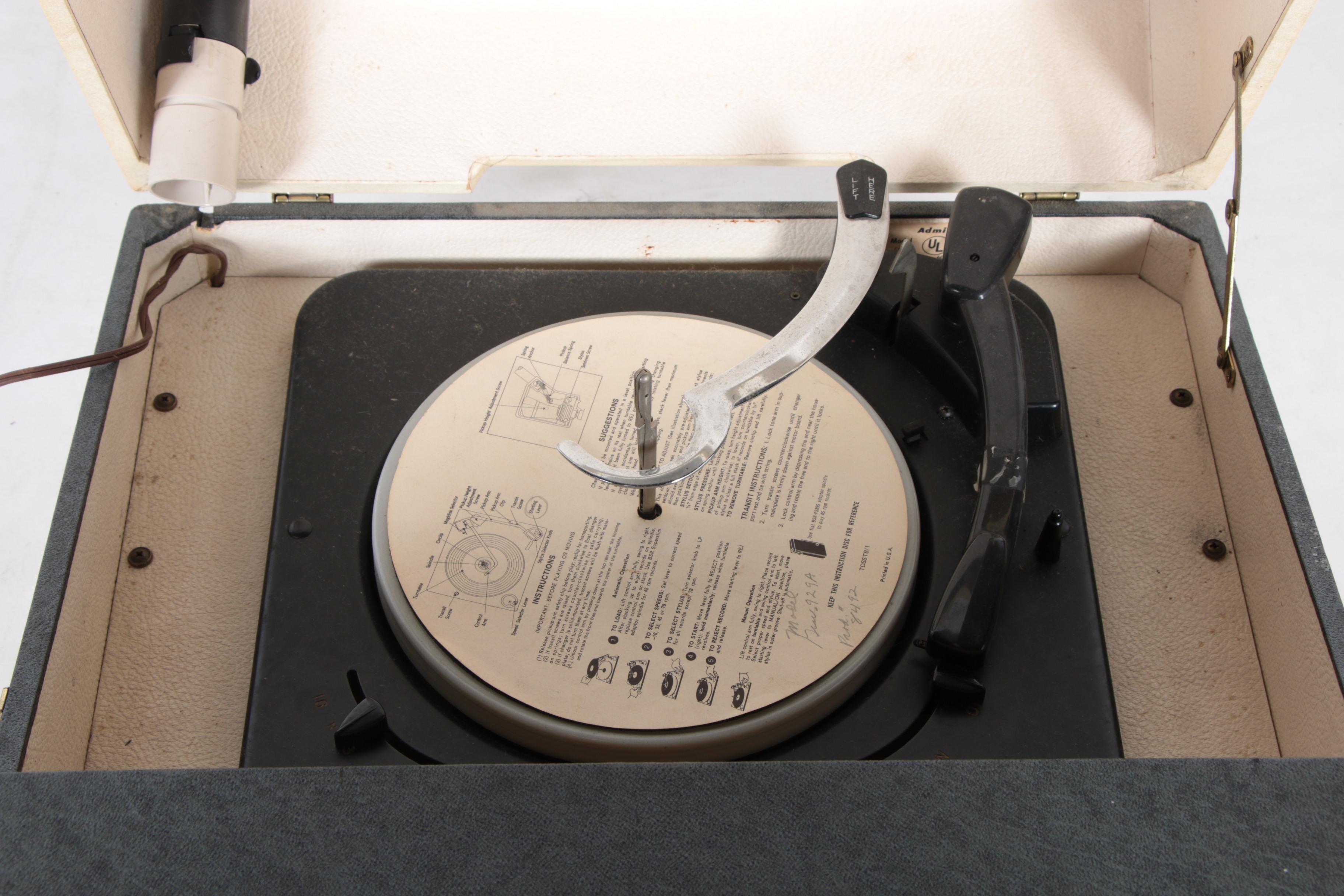 Vintage Admiral Stereophonic Portable Record Player