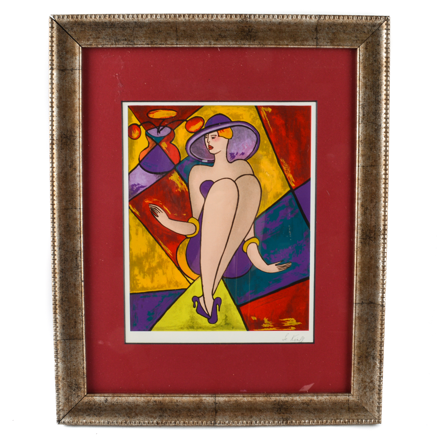 Linda Le Kinff Serigraph "Debbie" and Seriolithograph "Magali au Bouquet"