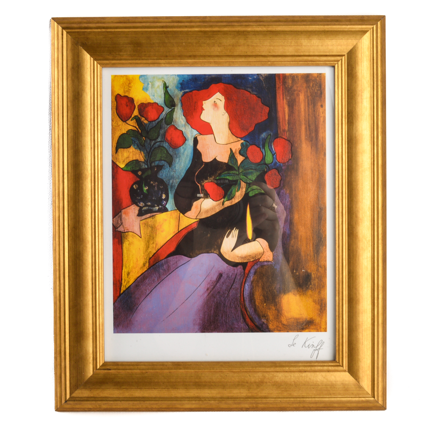 Linda Le Kinff Serigraph "Debbie" and Seriolithograph "Magali au Bouquet"