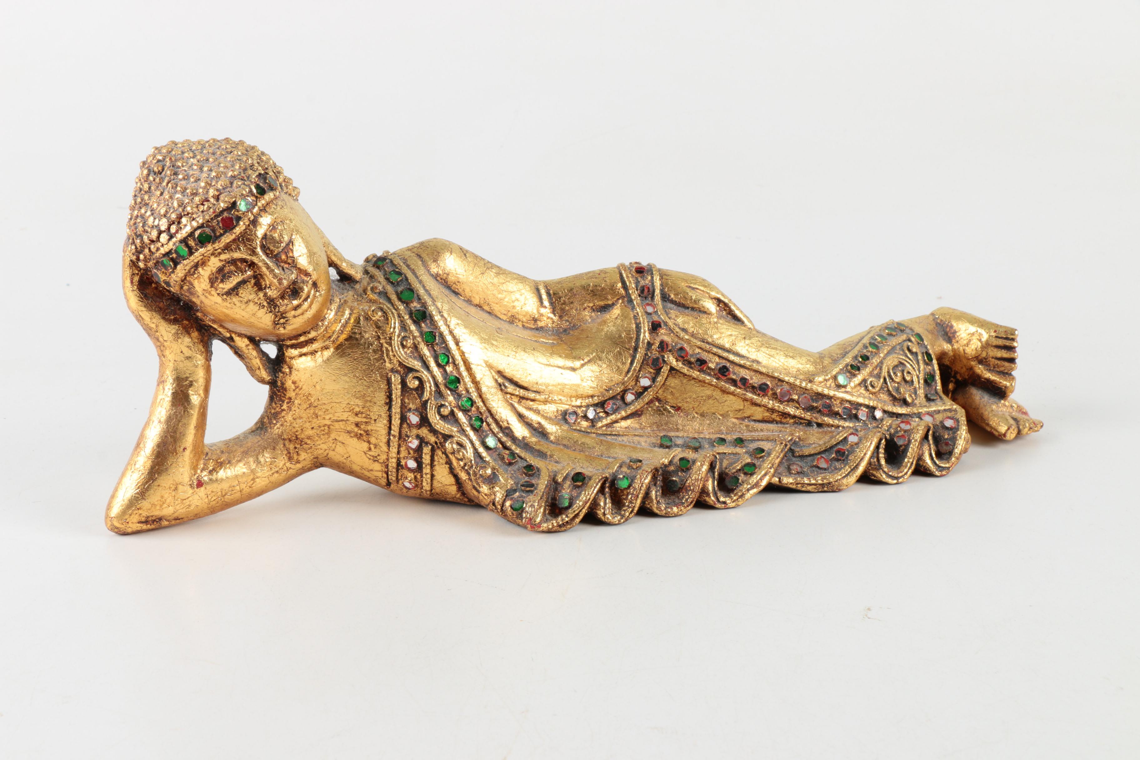 Wooden and Agate Buddha Figurines