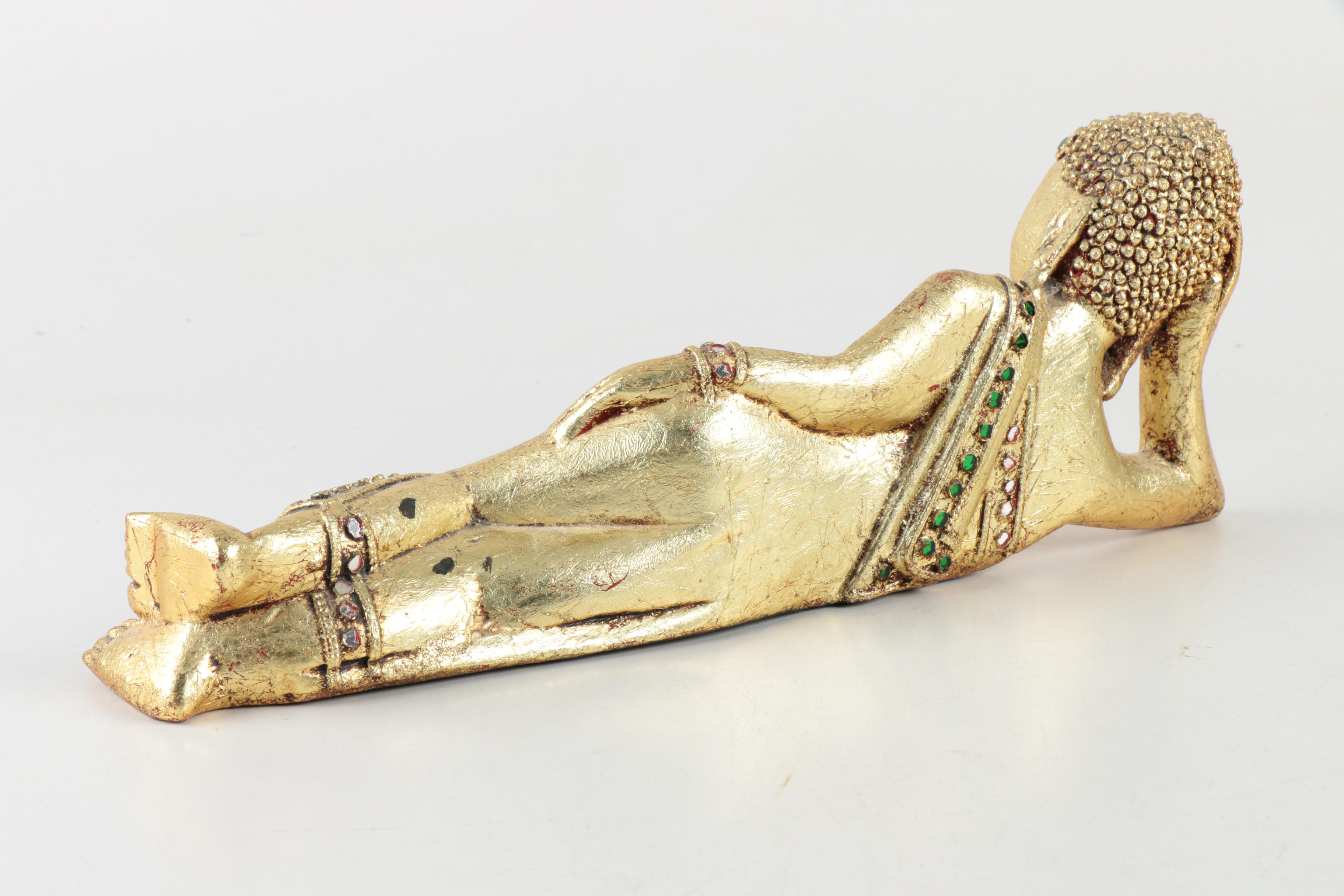 Wooden and Agate Buddha Figurines