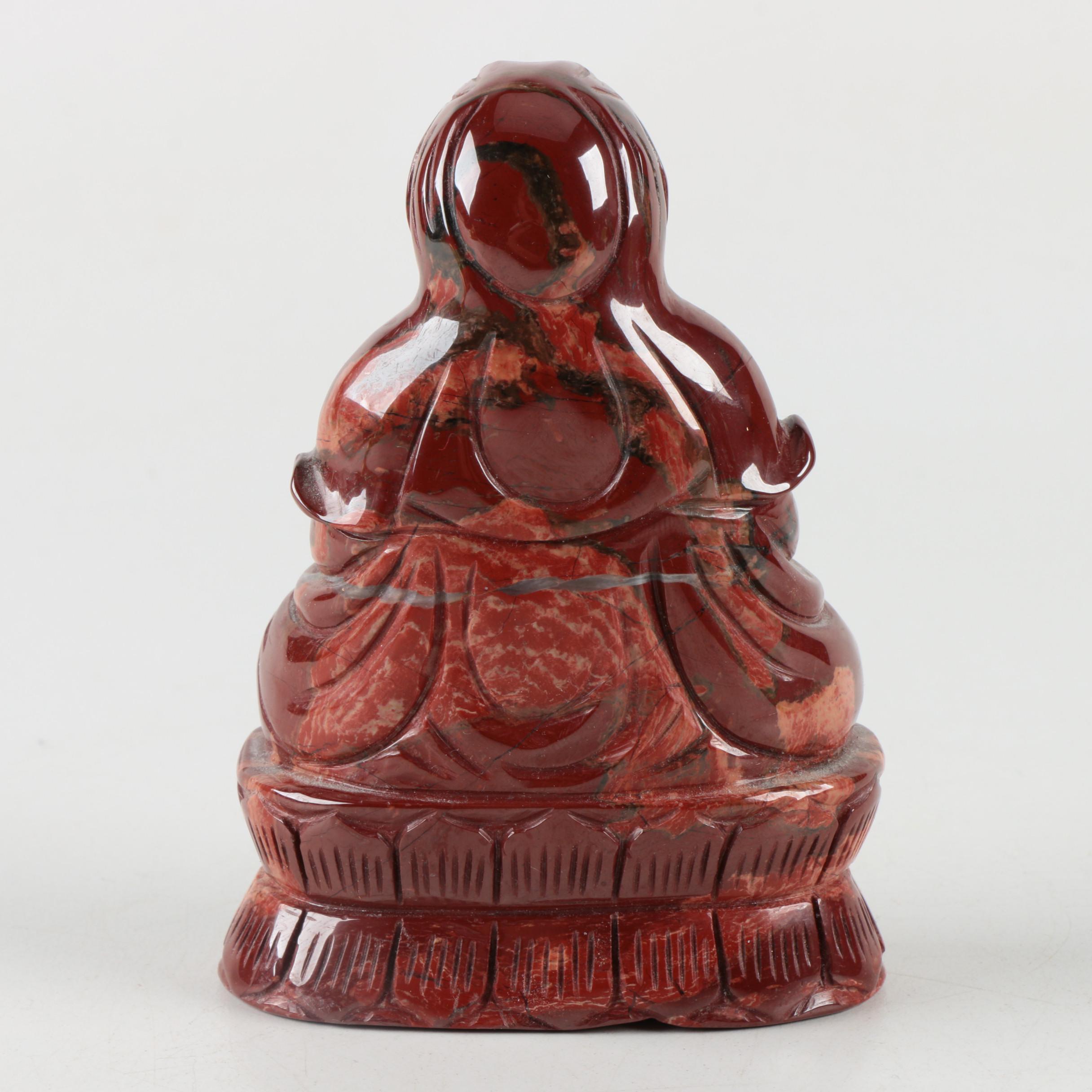 Wooden and Agate Buddha Figurines