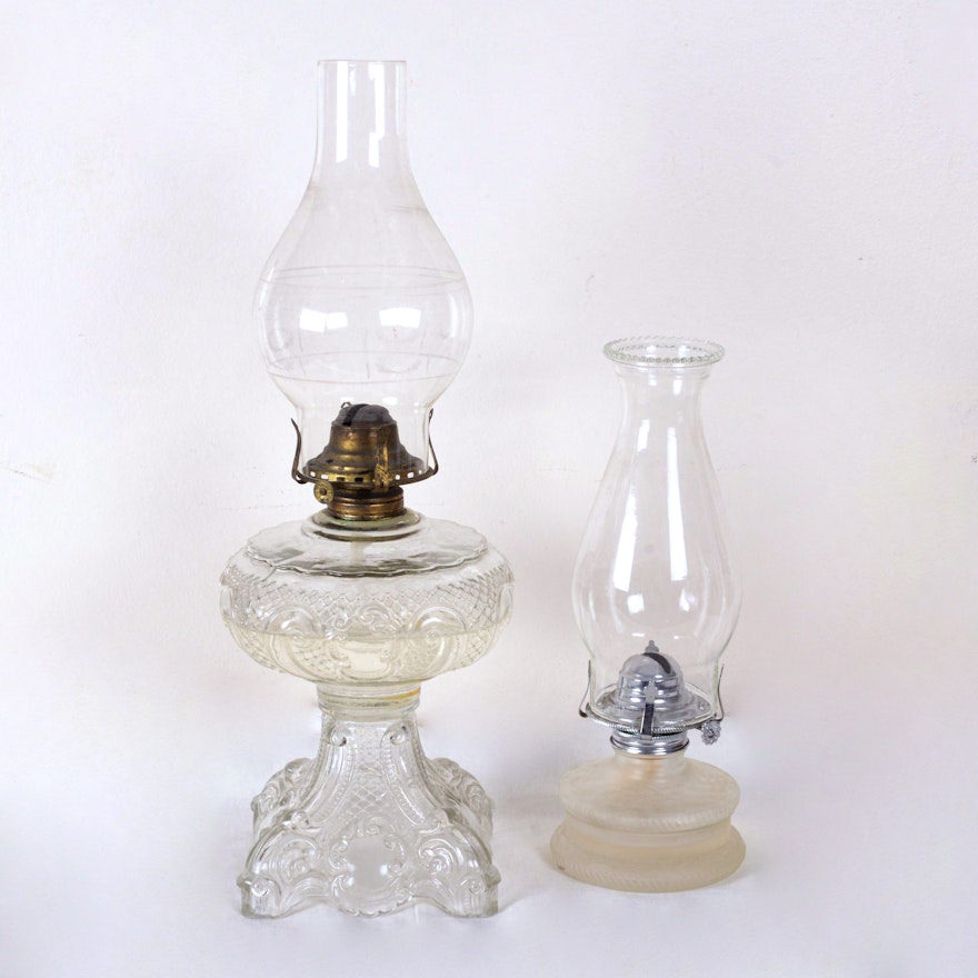 Vintage Glass Oil Lamps