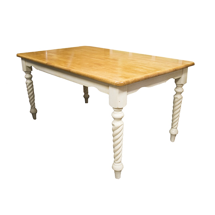 Painted Farm Table With Laminated Alder Top