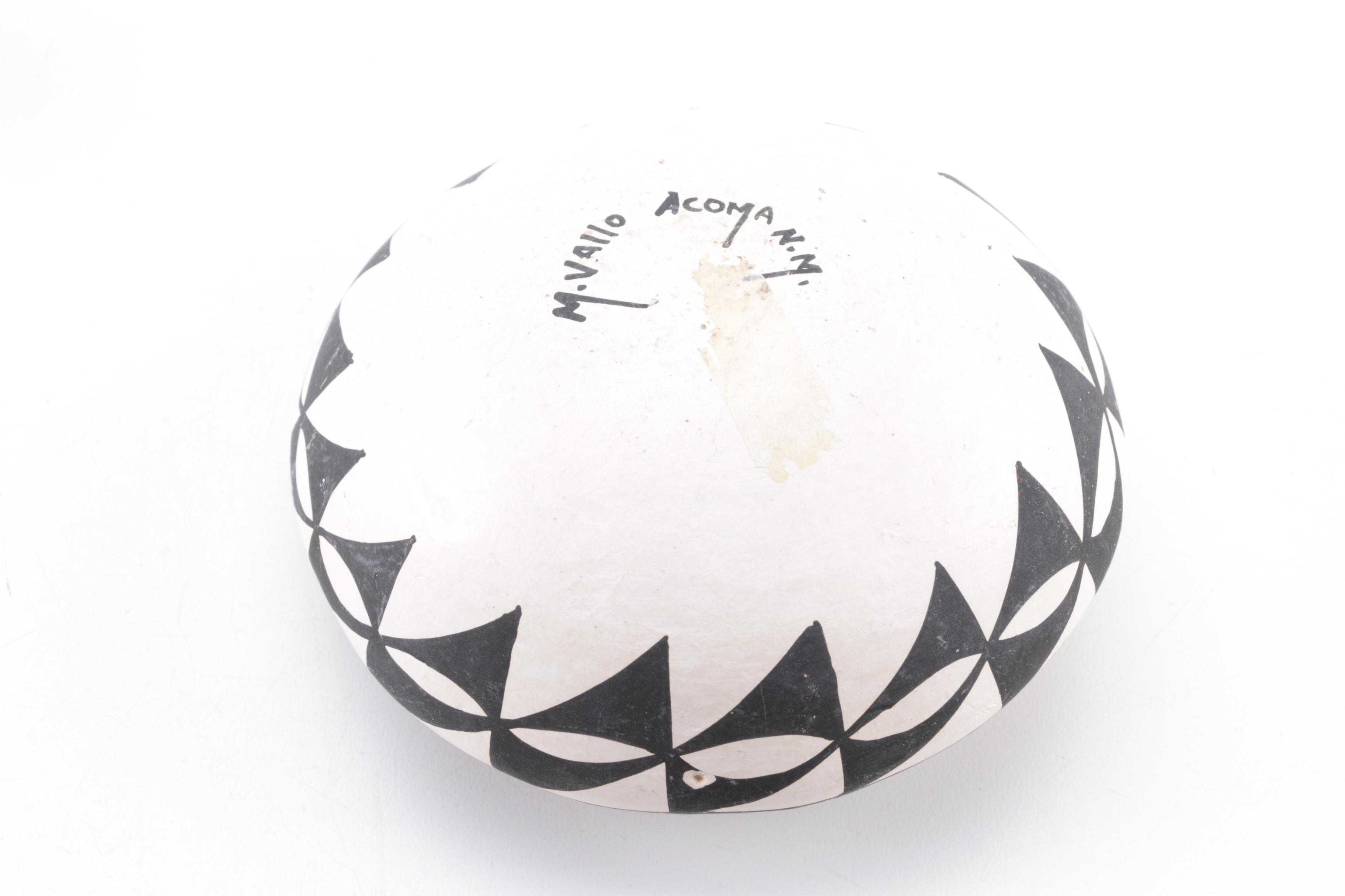 Collection of Signed Native American Ceramics and a Soapstone Box