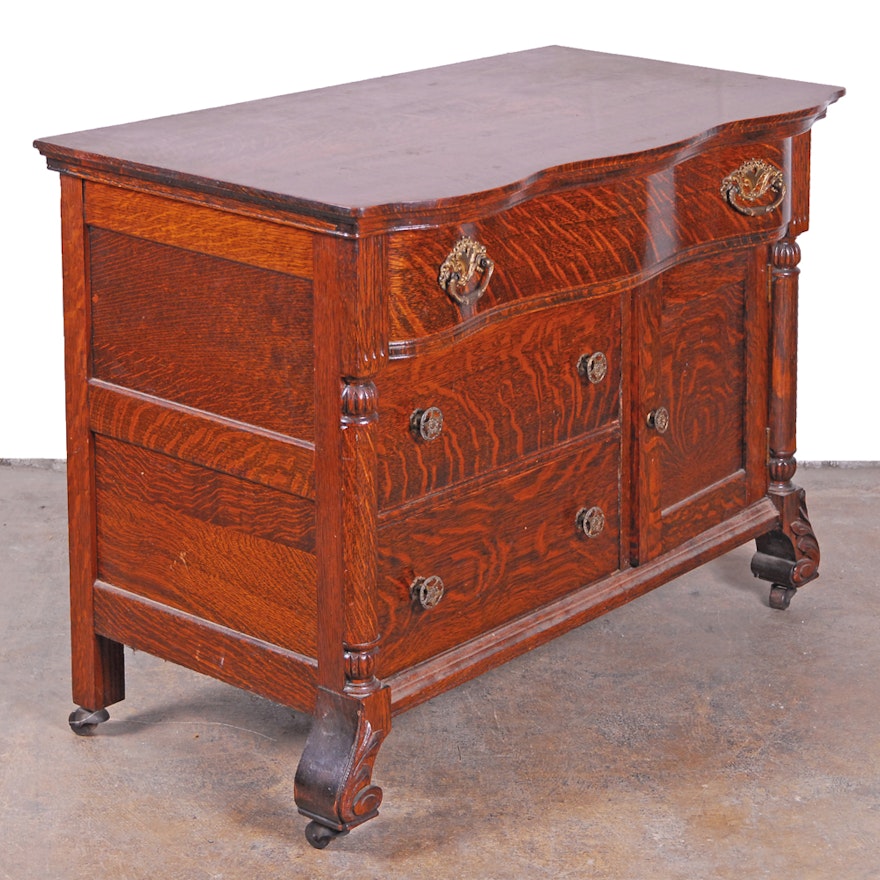 Colonial-Revival Oak-Grained Washstand