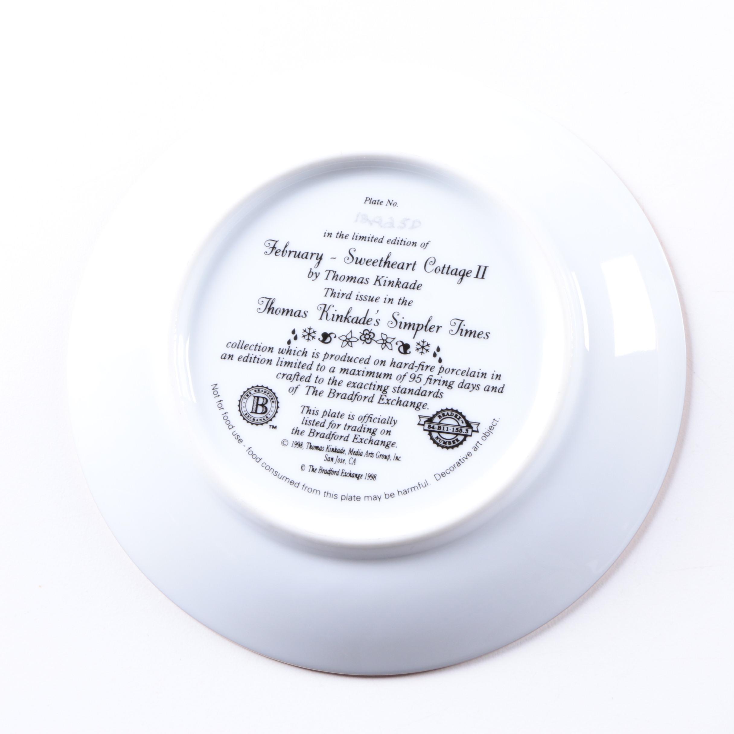 "Thomas Kinkade's Simpler Times" Bradford Exchange Porcelain Saucer Set