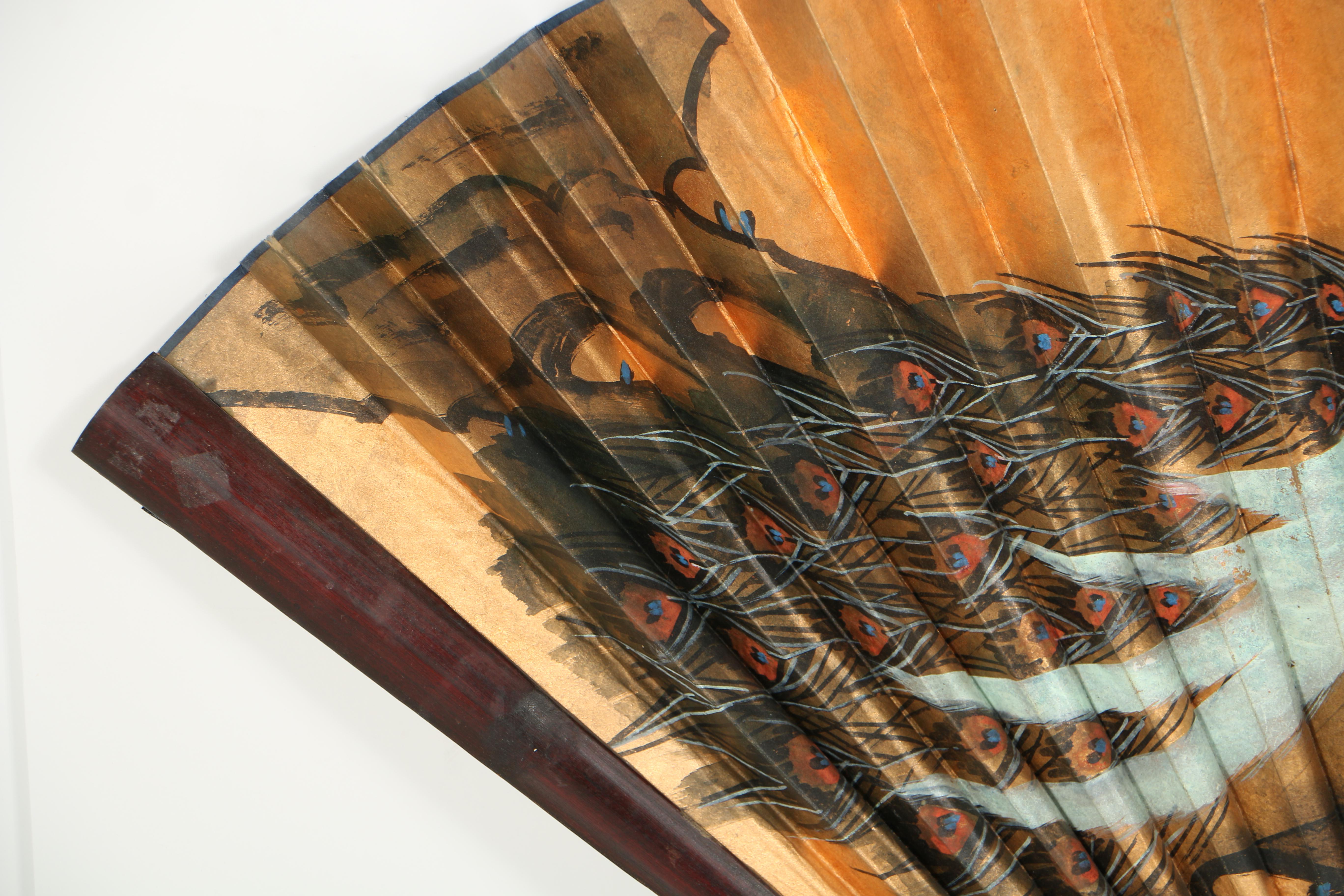 Vintage Chinese Style Hand-Painted Folding Fan