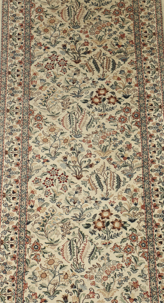 Vintage Hand Woven Ivory Wool Runner