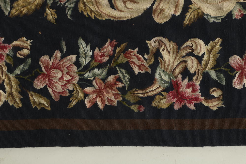 Vintage Wool "Acanthus" Needlepoint Large Room Size Rug