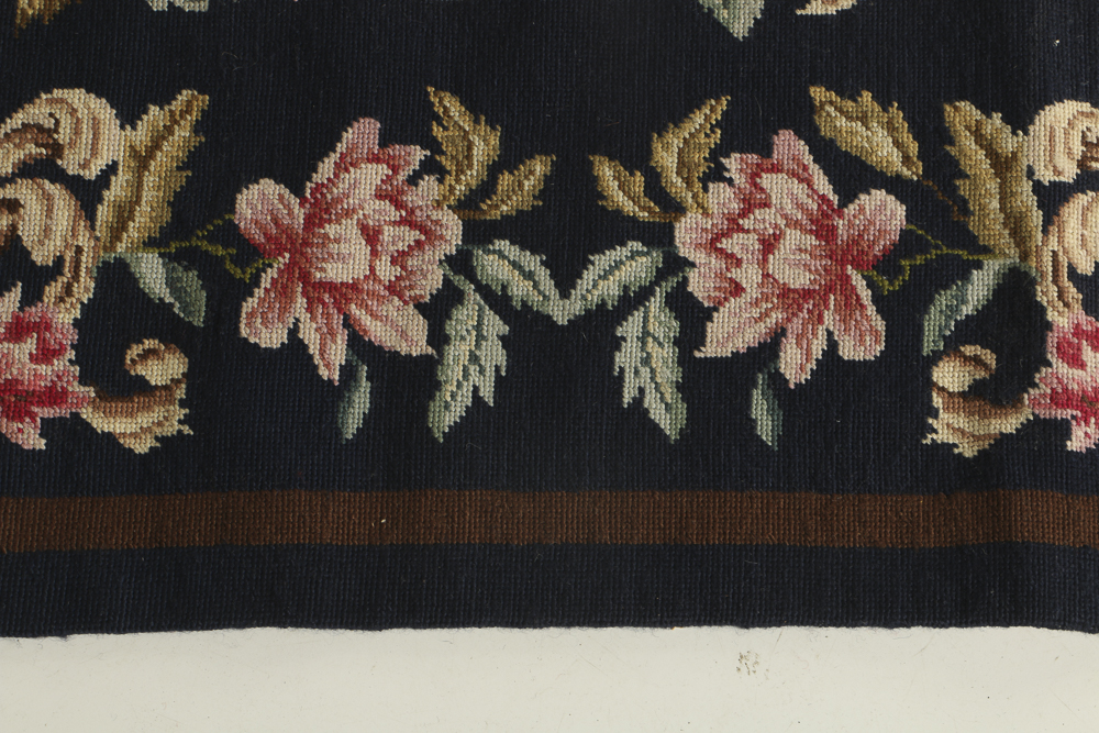 Vintage Wool "Acanthus" Needlepoint Large Room Size Rug