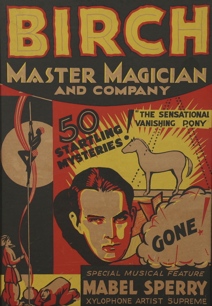 Early 20th-Century Poster Print on Paper for Magician McDonald Birch