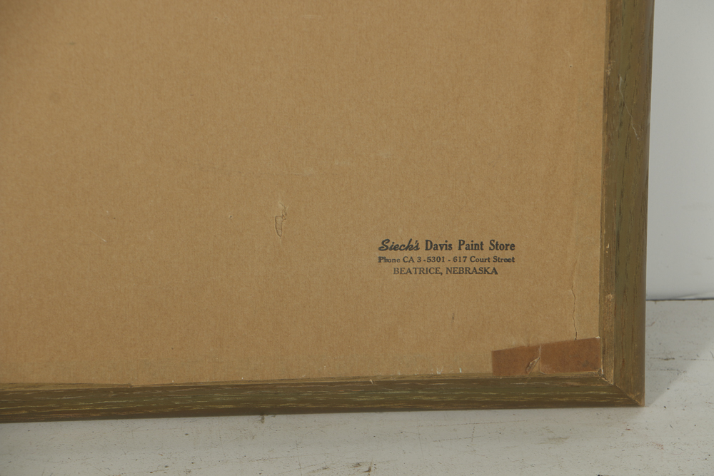 Gouache and Watercolor Painting on Paper of Lush Cottage Scene