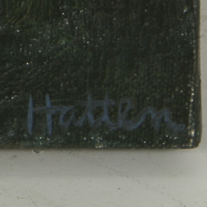 Edgar Hatten Oil Painting on Canvas of Abstract Landscape