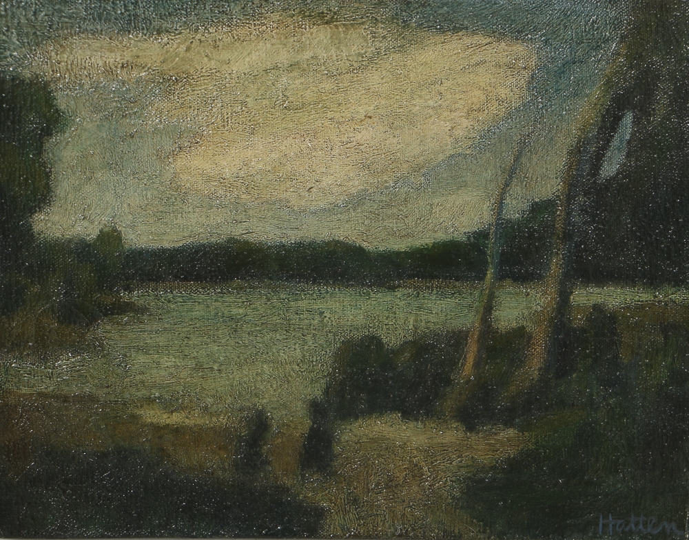 Edgar Hatten Oil Painting on Canvas of Abstract Landscape