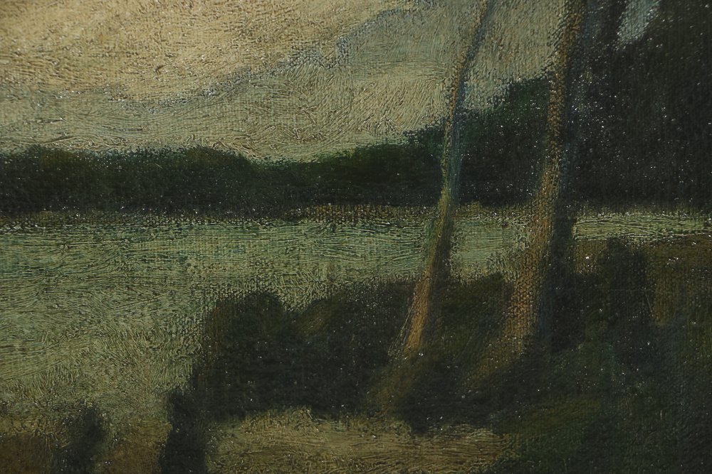 Edgar Hatten Oil Painting on Canvas of Abstract Landscape