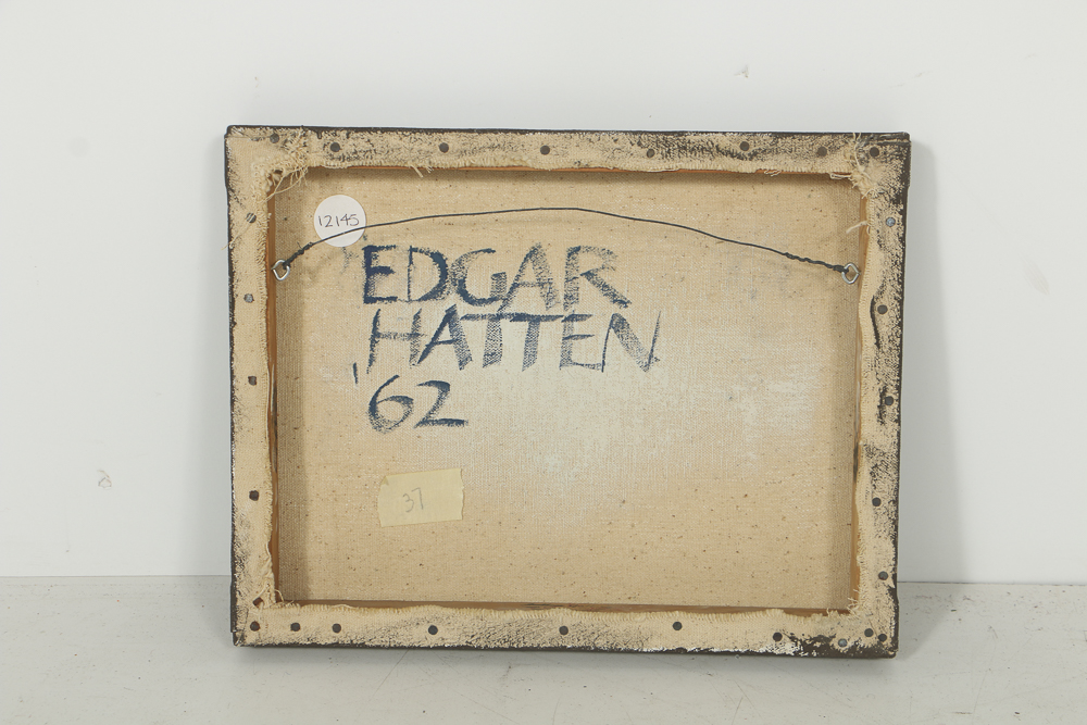 Edgar Hatten Oil Painting on Canvas of Abstract Landscape