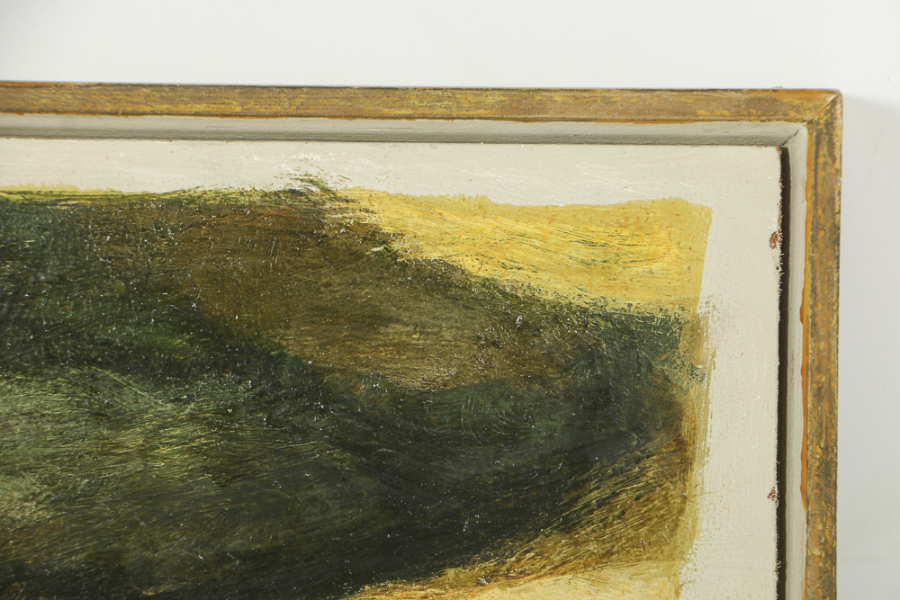 Edgar Hatten Oil Painting on Board "Two Trees & Two Bushes"