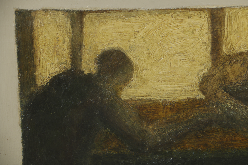 Edgar Hatten Oil Painting on Canvas "Two Seated Figures"