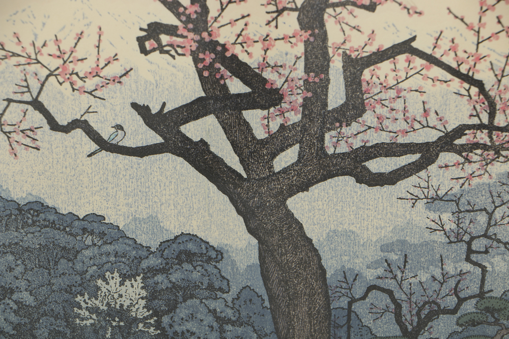 Toshi Yoshida Woodblocks on Paper the Friendly Garden Triptych