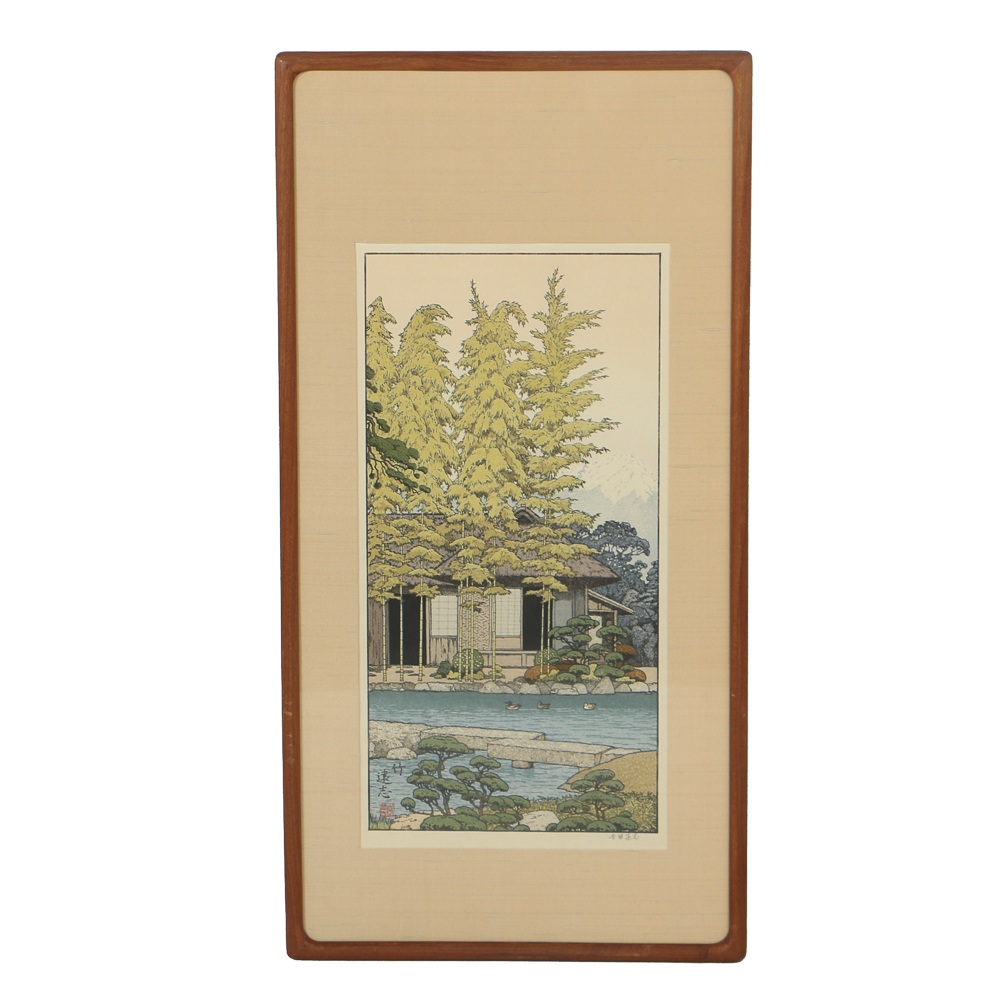 Toshi Yoshida Woodblocks on Paper the Friendly Garden Triptych