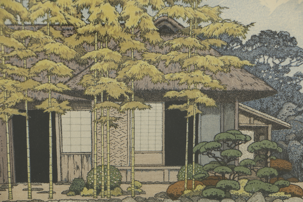 Toshi Yoshida Woodblocks on Paper the Friendly Garden Triptych