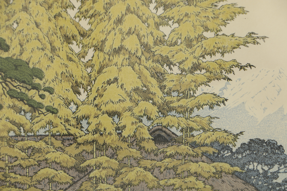 Toshi Yoshida Woodblocks on Paper the Friendly Garden Triptych