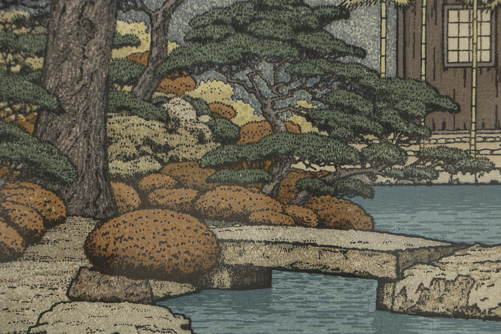 Toshi Yoshida Woodblocks on Paper the Friendly Garden Triptych