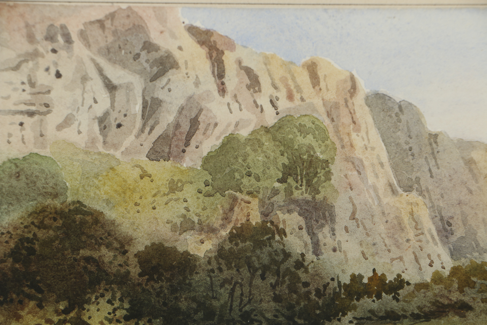 Attributed to George Shepherd Watercolor on Paper Stream Landscape