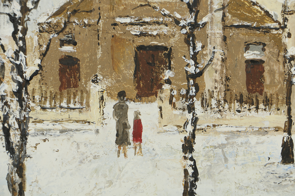 Louis Peyrat Oil Painting on Panel "Paris- Montmortre Sacré Cœur"