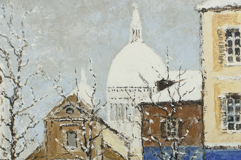 Louis Peyrat Oil Painting on Panel "Paris- Montmortre Sacré Cœur"