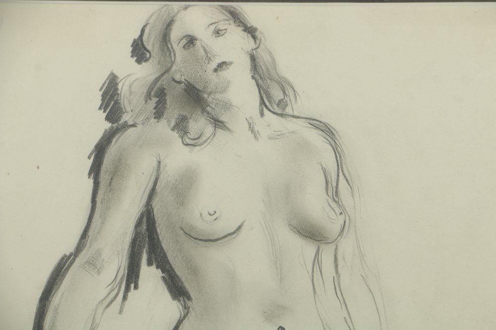 Edgar Yaeger Graphite Drawing on Paper of Female Nude