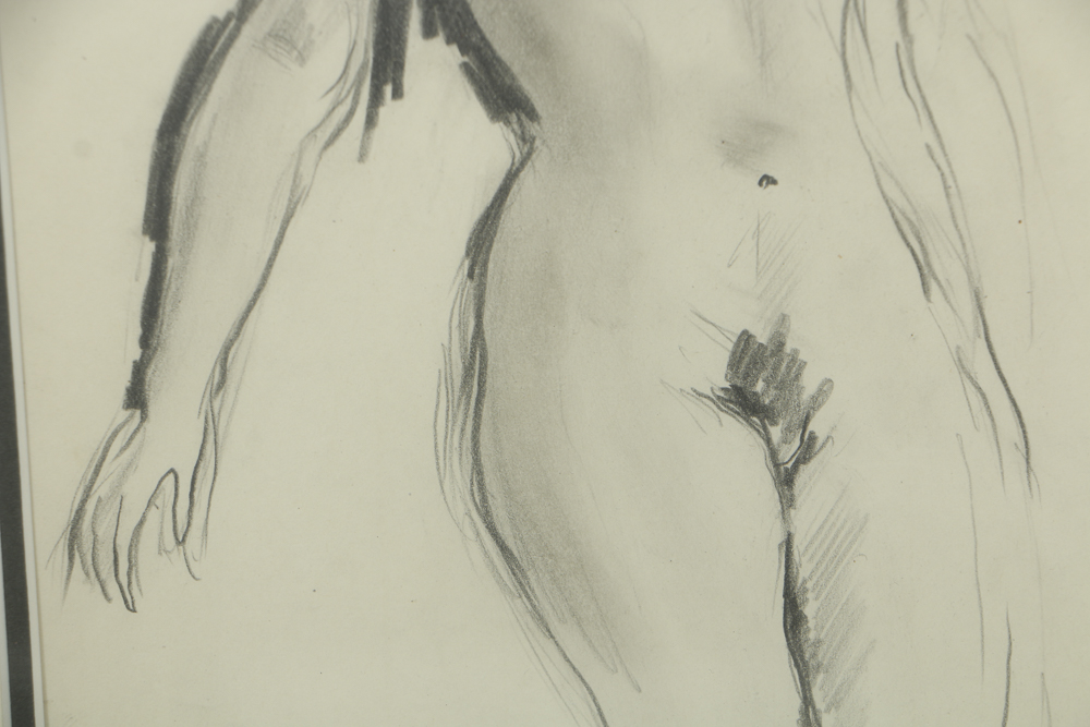 Edgar Yaeger Graphite Drawing on Paper of Female Nude