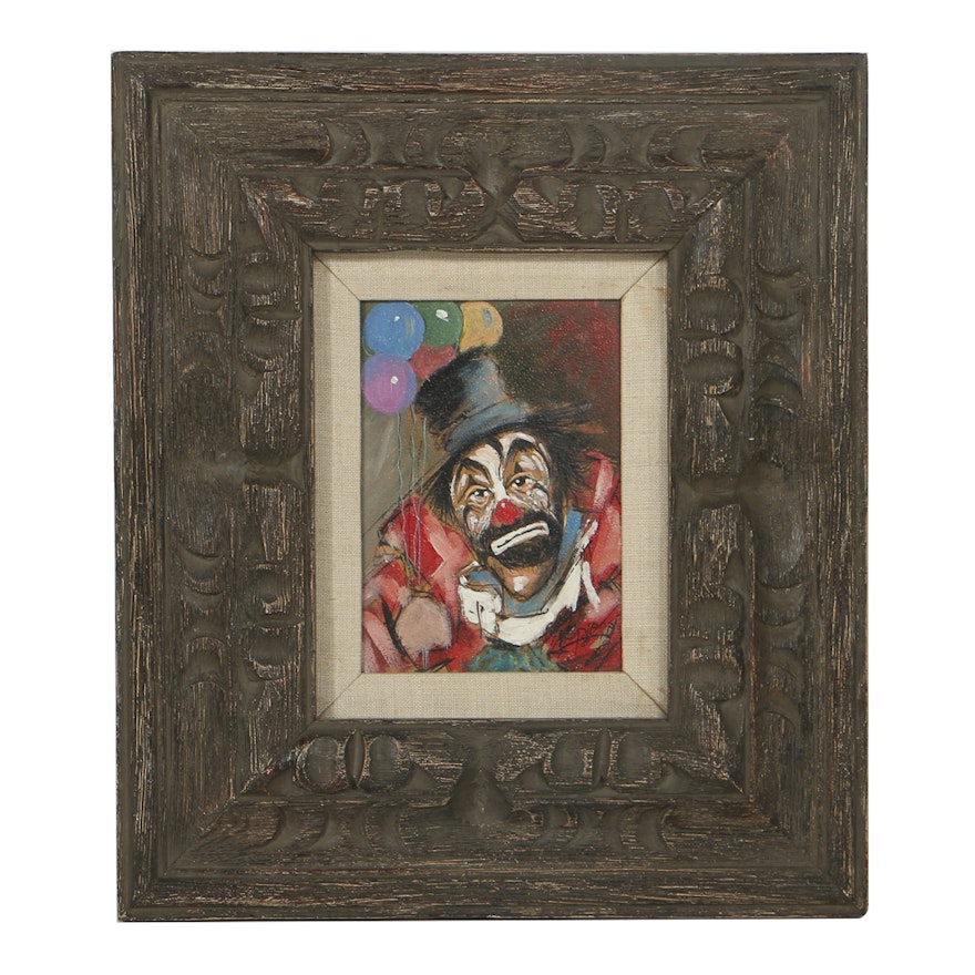 Louis Spiegel Oil Painting on Board of a Clown