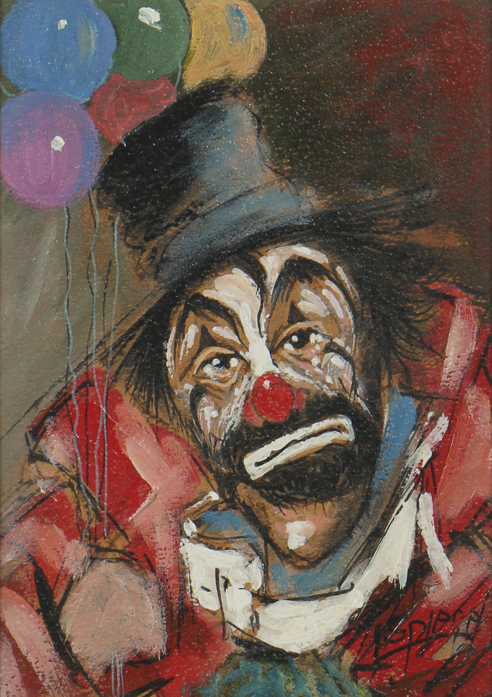 Louis Spiegel Oil Painting on Board of a Clown